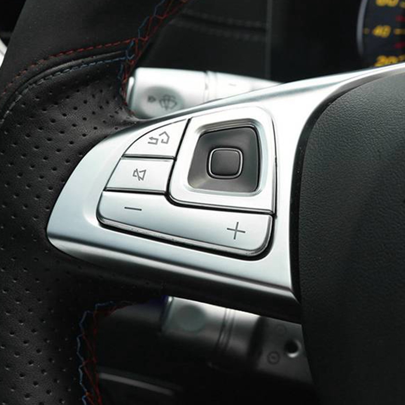 Steering Wheel Cover - Superior-8Pcs Silver Car Steering Wheel Button
