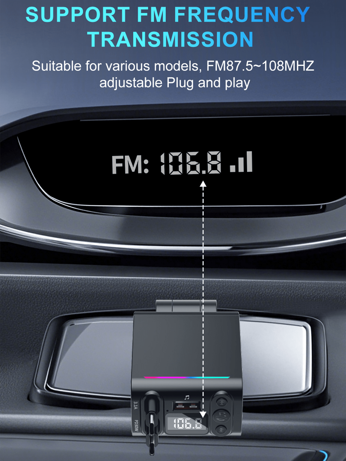 Retractable 75CM USB-C Bluetoo - Fm Transmitter recensie en prijs