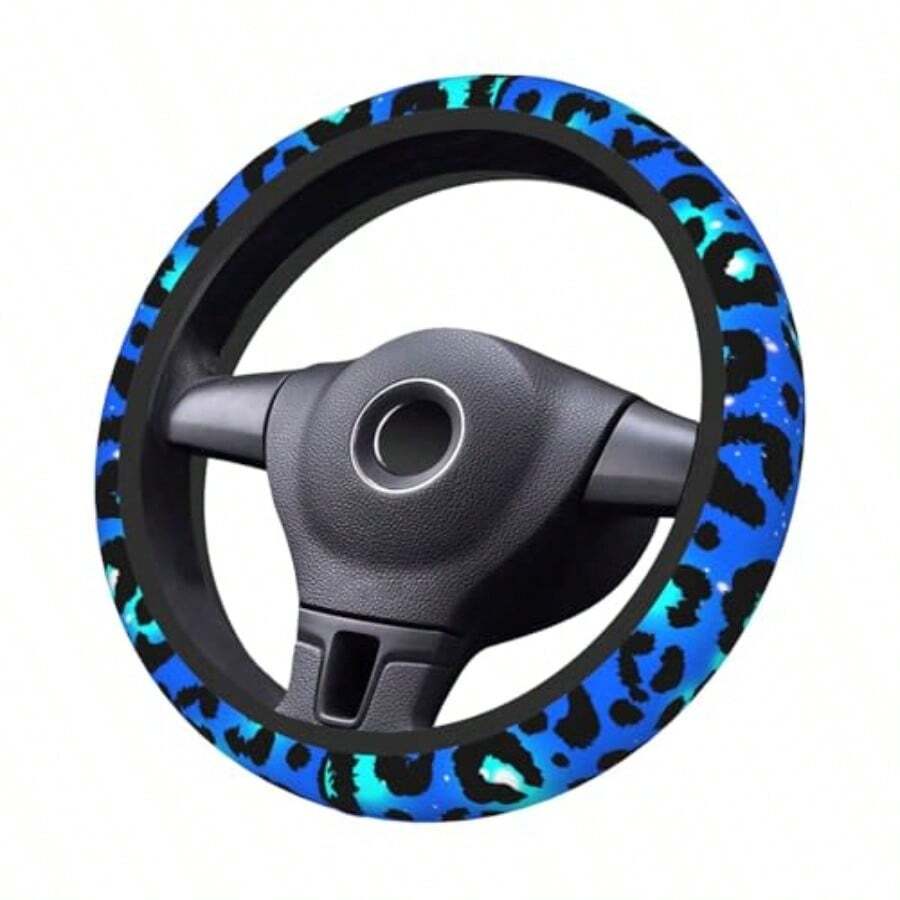 Blue Leopard Print Steering Wh - Steering Wheel Cover recensie en prijs