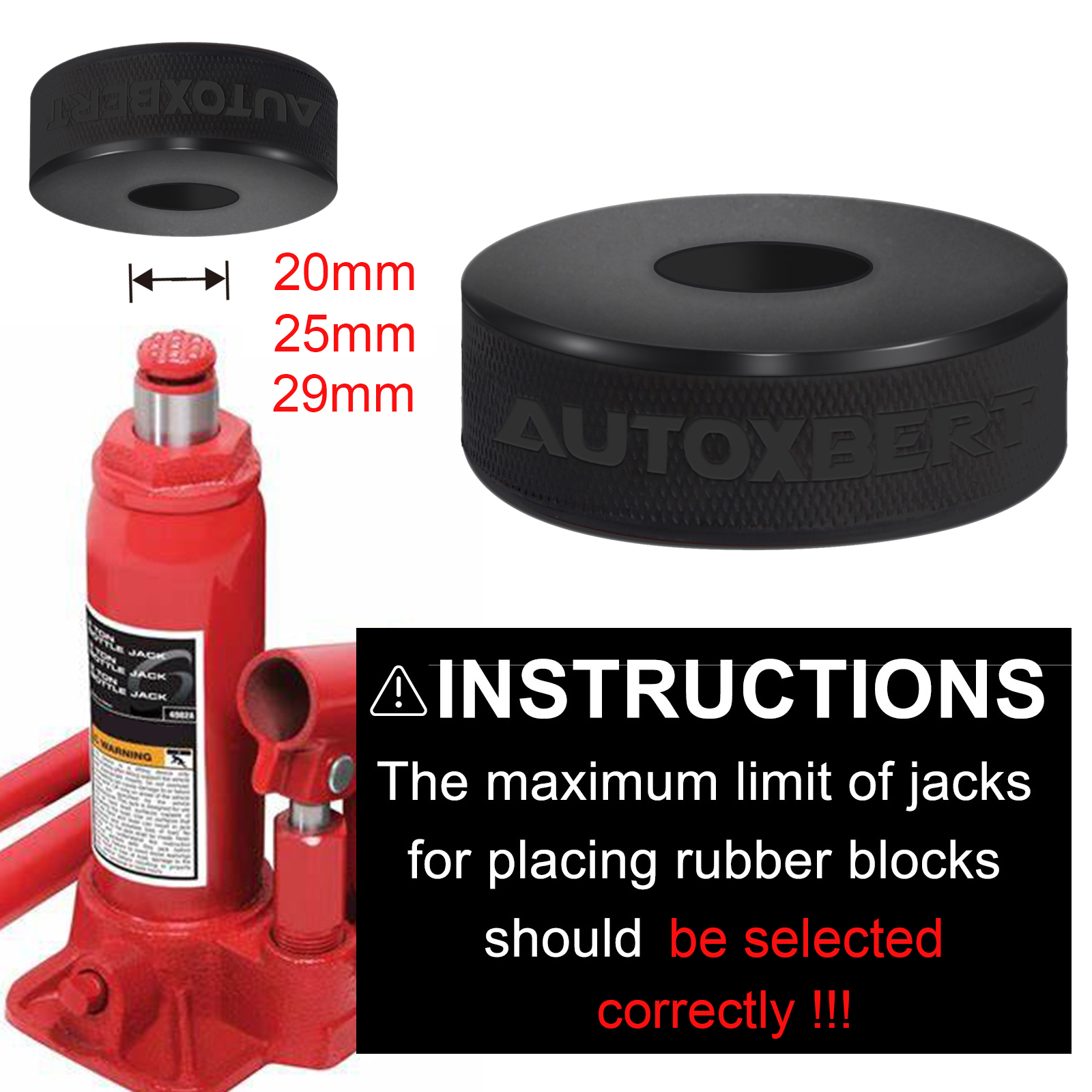 Rubber Bottle Jack Pad Support - Car Accessories Shop recensie en prijs