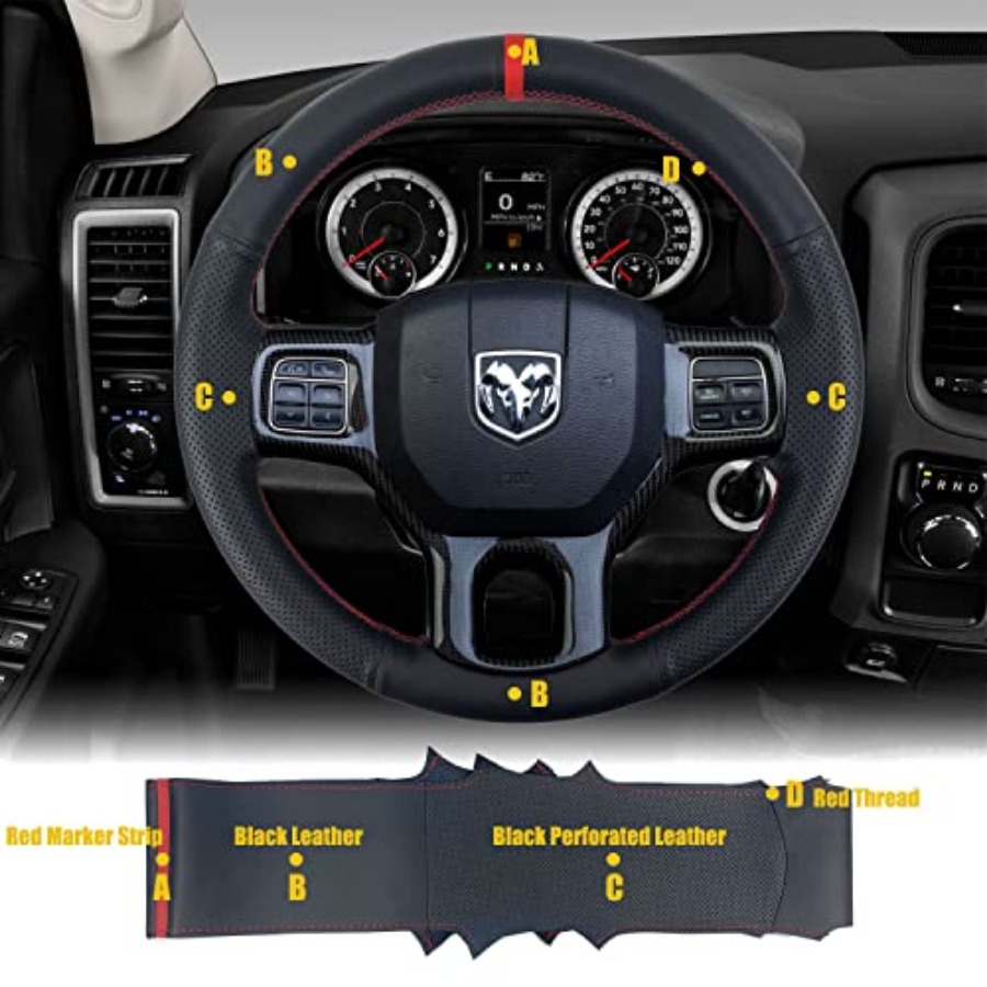 Black Side Perforated Leather  - Steering Wheel Cover recensie en prijs