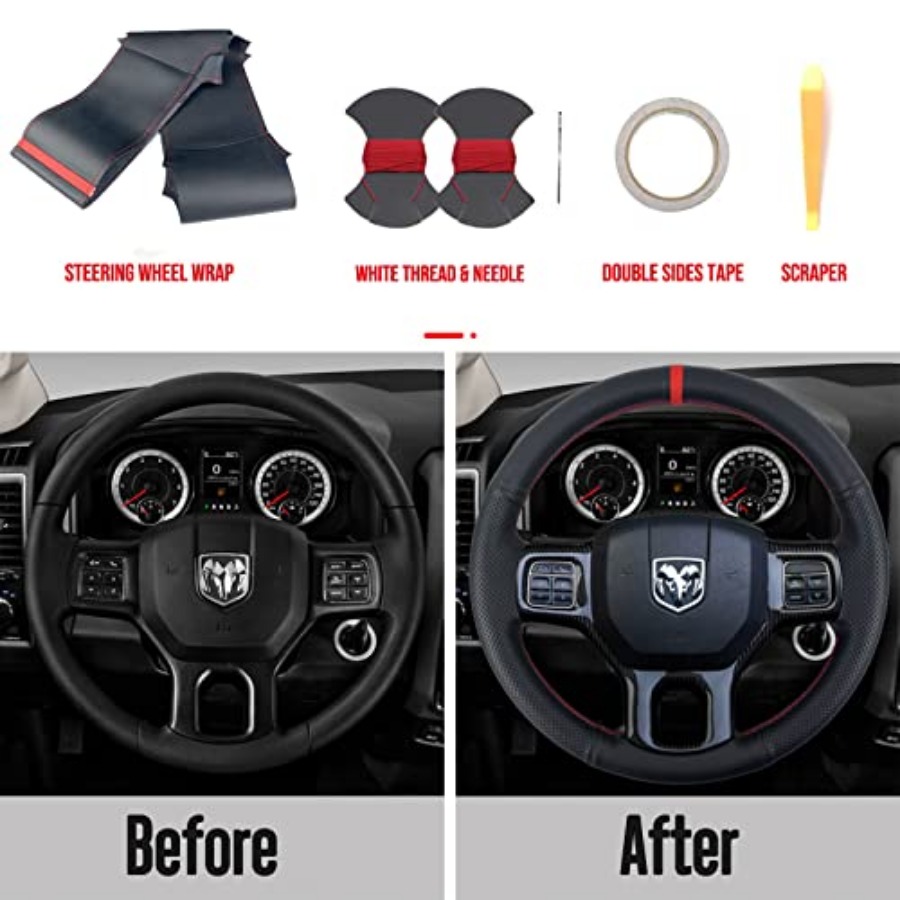 Black Side Perforated Leather  - Steering Wheel Cover recensie en prijs