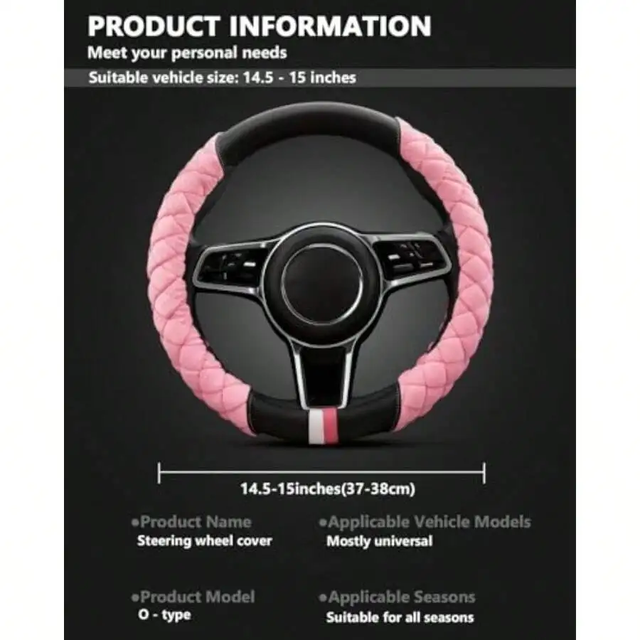 Plush Diamond-Patterned Steeri - Steering Wheel Cover recensie en prijs